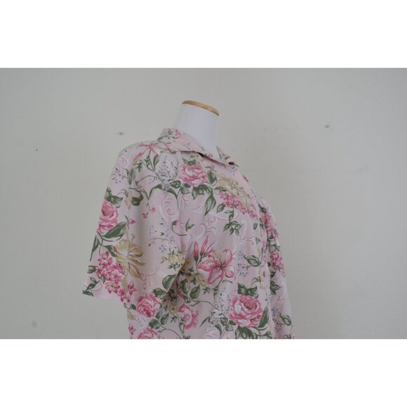 Vintage 80s Pink Floral Blouse | size M - Picture 4 of 10